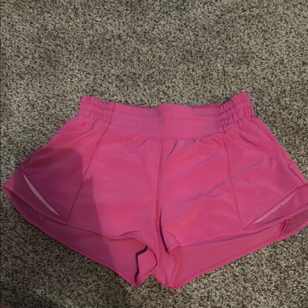 Lululemon Athletica Pink Athletic Shorts with Moisture-Wicking Fabric